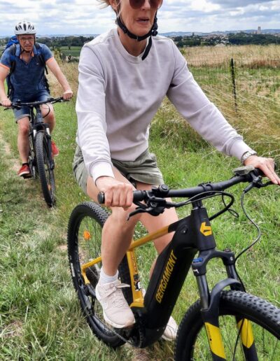 mountainbiking through the beautiful fields